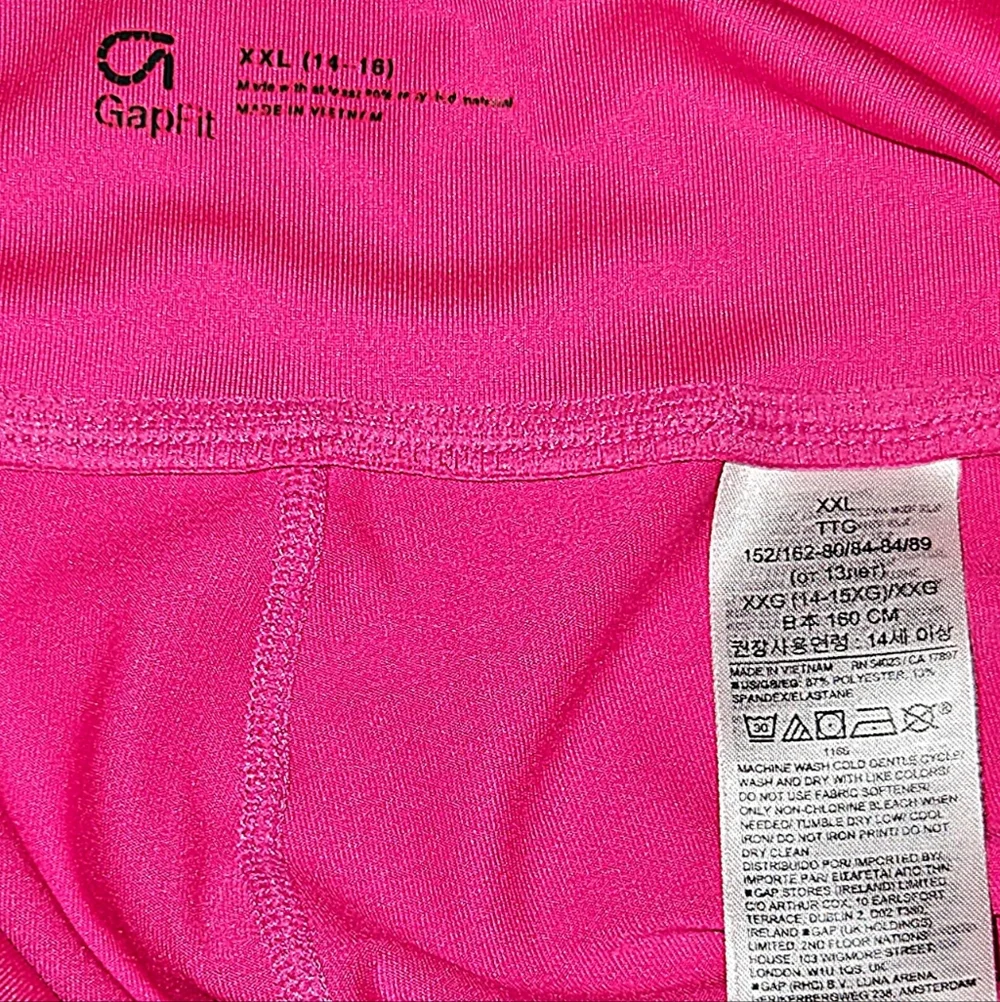 Gap Fit High Waisted Crossover Hot Pink Activewear Leggings 14-16